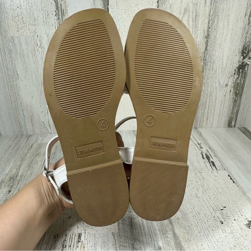 STEVE‎ MADDEN Girl's Jkarina Braided Strappy Sandals In White #900